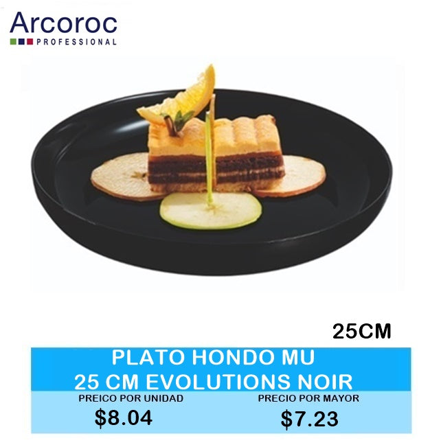 PLATO HONDO MU 25CM EVOLUTIONS NOIR