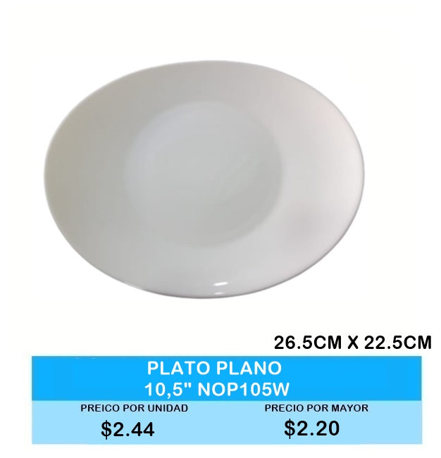 PLATO PLANO 10.5" NOP105W