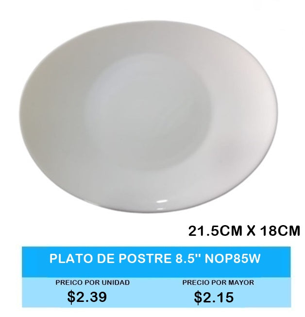 PLATO POSTRE 8.5" NOP85W