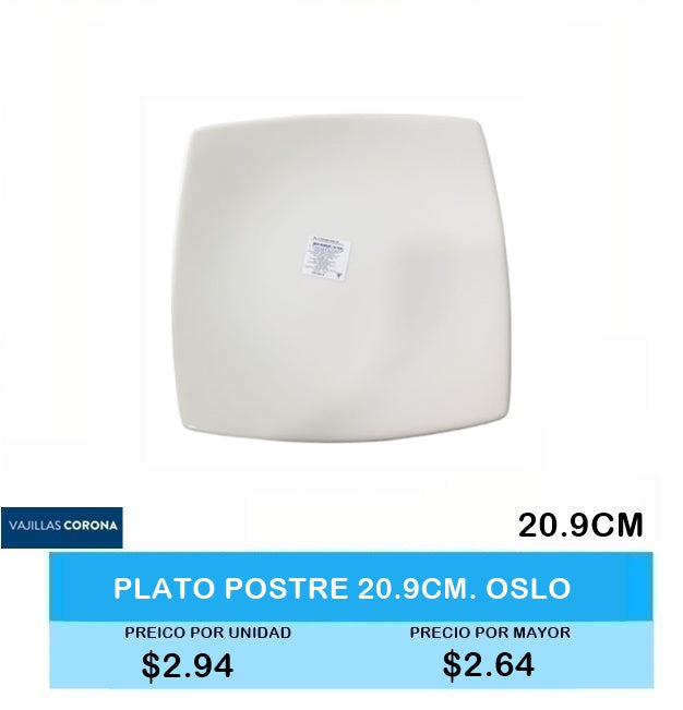 Plato Postre 20.9CM OSLO BLANCO