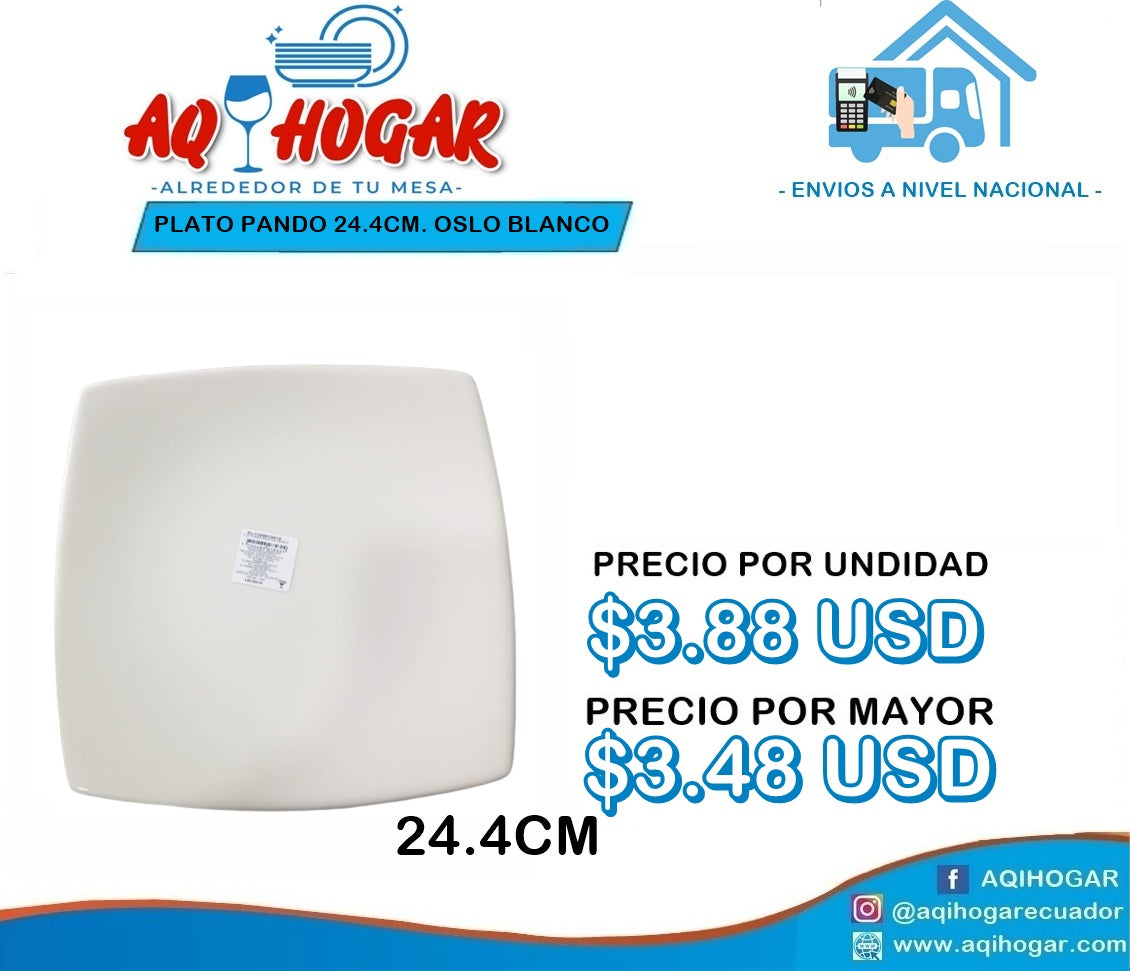 Plato Pando 24.4 CM OSLO BLANCO
