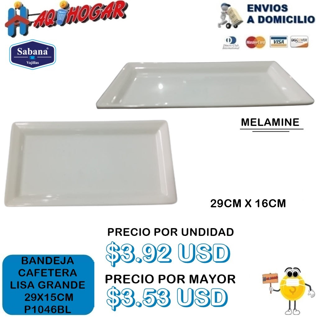 Bandeja Cafetera Lisa Grande 29X15 CM
