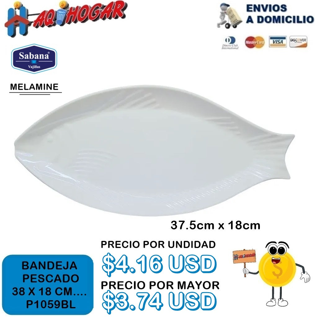 Bandeja Pescado 38X18 CM