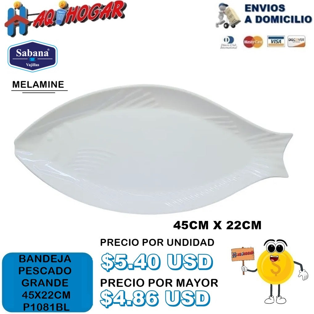 Bandeja Pescado Grande 45X22 CM