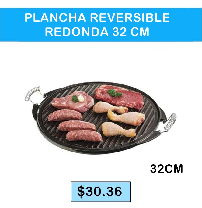 PLANCHA 32 CM REVERSIBLE REDONDA 