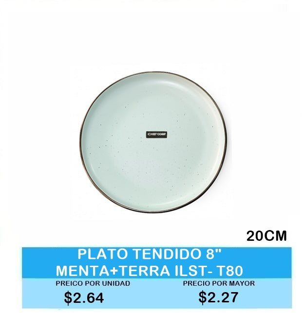 PLATO TENDIDO 8" MENTA+TERRA ILST-T80