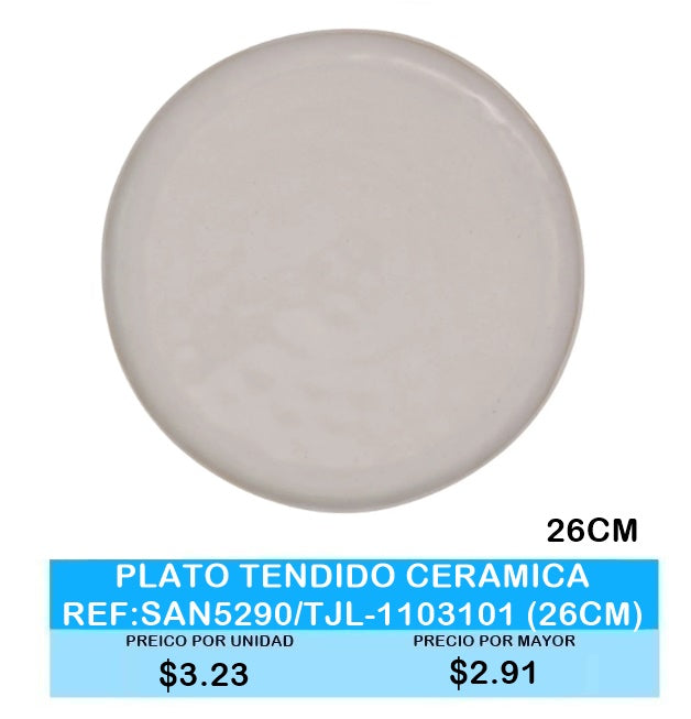PLATO TENDIDO CERAMICA 26 CM