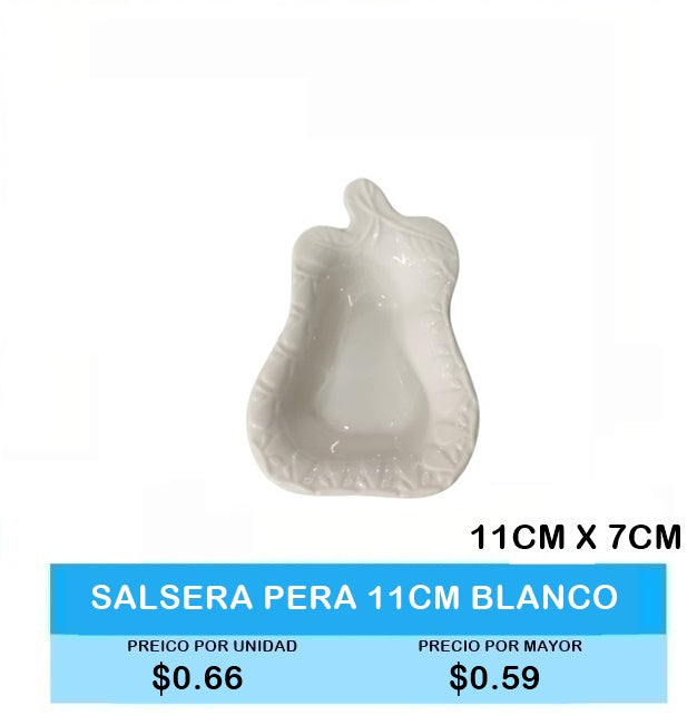 SALSERA EN FORMA DE PERA 11CM BLANCO