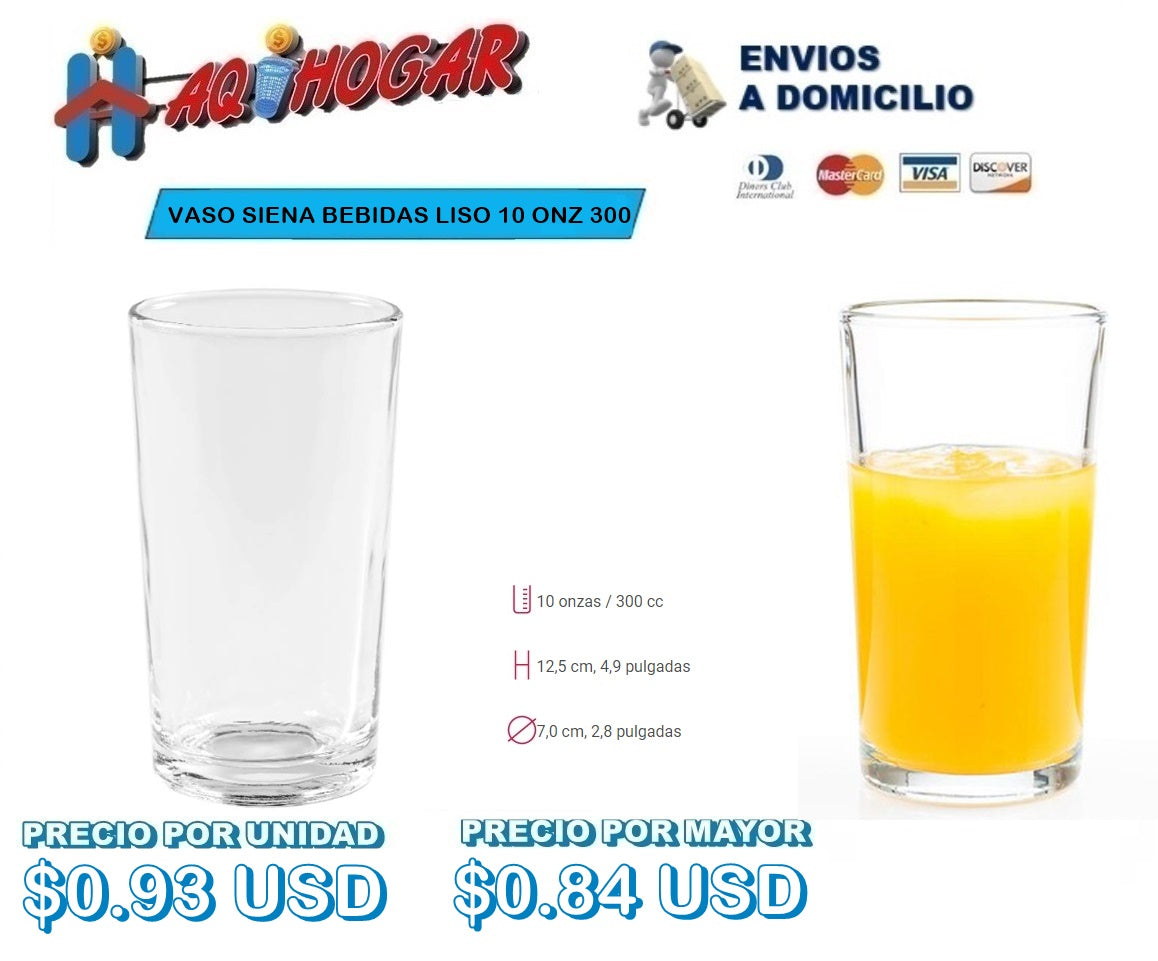 Vaso Siena Bebidas Liso 10 ONZ
