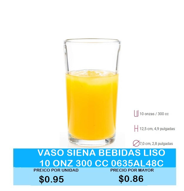 Vaso Siena Bebidas Liso 10 ONZ