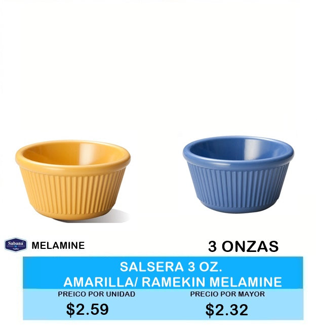 Salsera 3 OZ Azul y Amarillo de Melamine