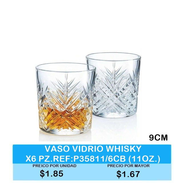 VASO VIDRIO WHISKY 11 OZ
