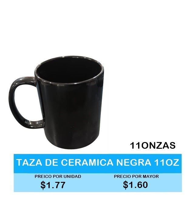 TAZA DE CERAMICA NEGRA 11OZ