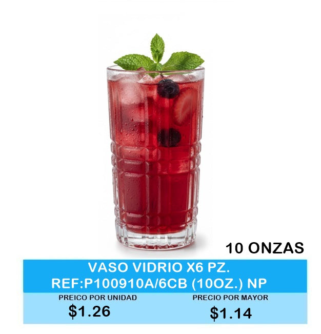 VASO DE VIDRIO HOME LIFE 10 OZ – REF. P100910A/6CB
