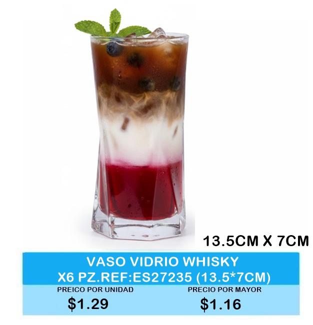 Vaso Vidrio Whisky X6 PZ REF: ES27235