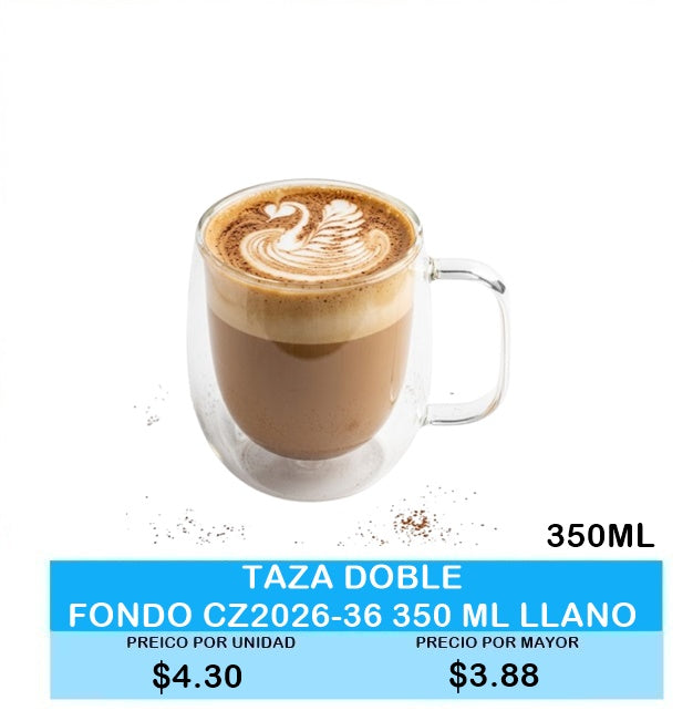 TAZA DOBLE FONDO CZ2026-36 350 ML LLANO