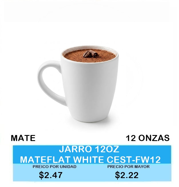 JARRO 12OZ MATEFLAT WHITE CEST-FW12