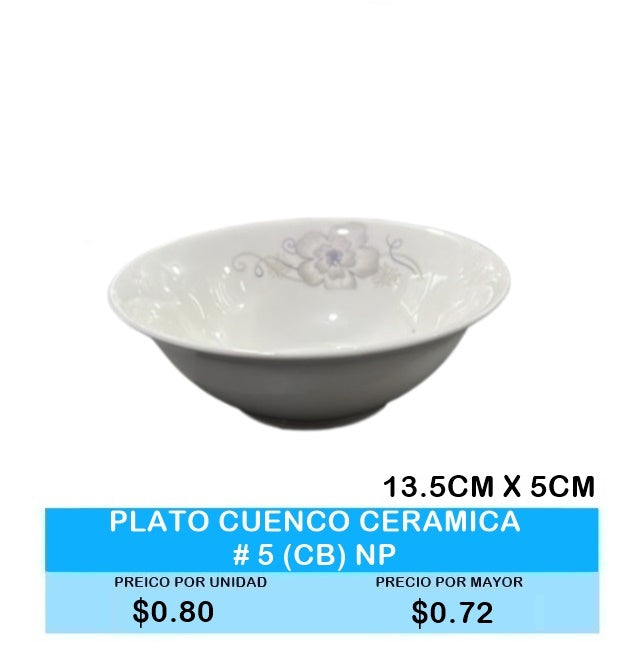 PLATO CUENCO CERAMICA # 5 (CB) NP