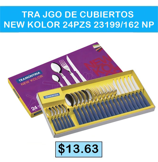 TRA JGO DE CUBIERTOS NEW KOLOR 24PZS 23199/162 NP