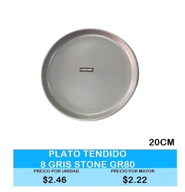 PLATO TENDIDO GRIS 8 STONE GR80