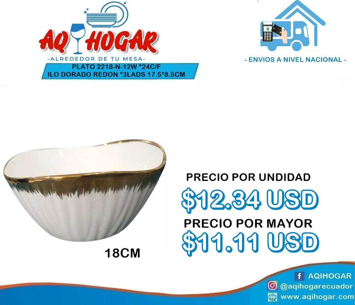 Plato Redondo 17.5 CM X 8.5 CM