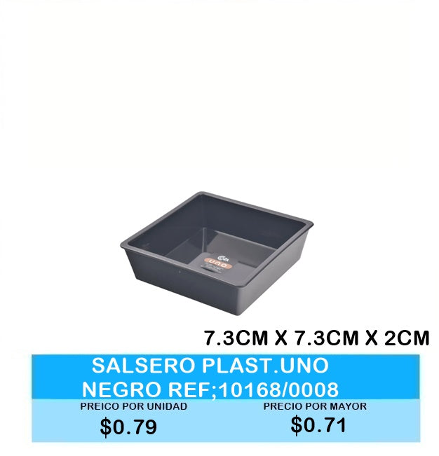 Salsero plástico negro