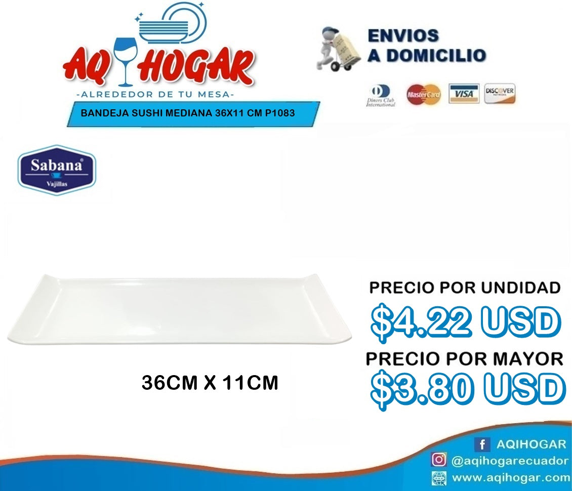 Bandeja Sushi Melamine 36 x 11 CM