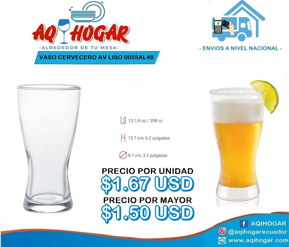 Vaso Cervecero AV Liso