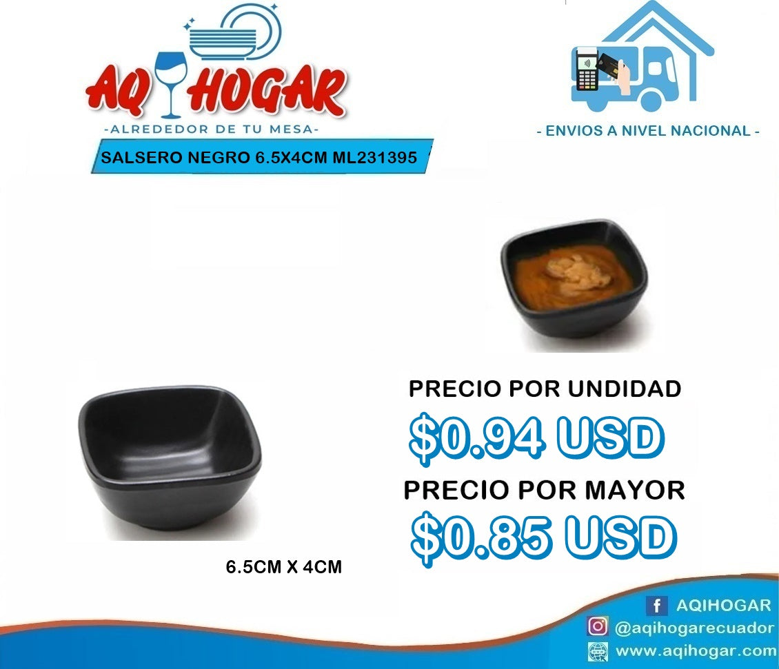 Salsero Negro 6.5x4cm ML231395