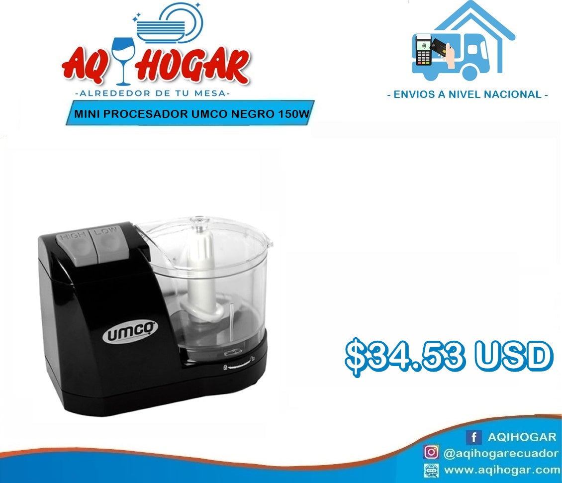 Mini Procesador UMCO Negro 150 W