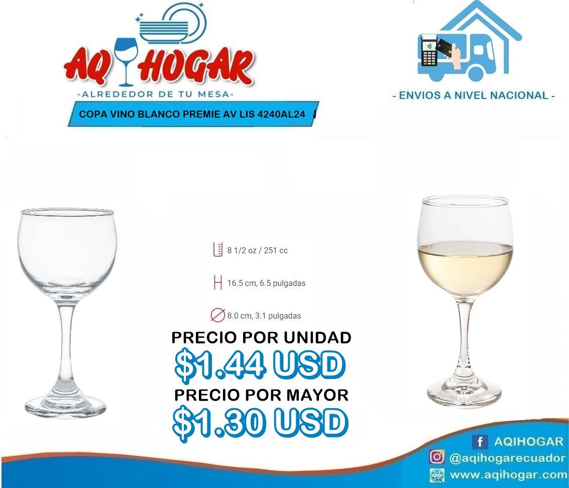 Copa Vino Blanco Premie AV Liso