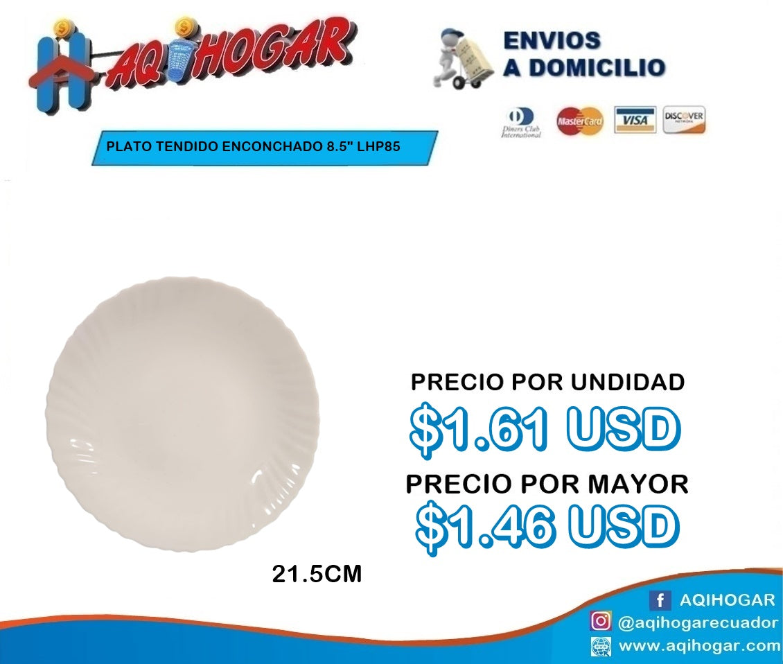 Plato Tendido Encochado 8.5"