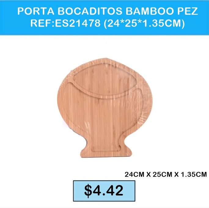 PORTA BOCADITOS BAMBOO PEZ