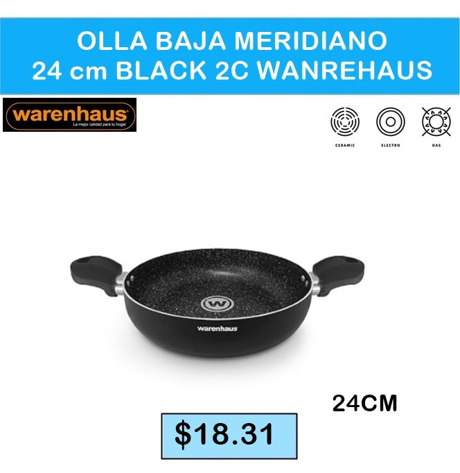OLLA BAJA MERIDIANO 24CM BLACK 2C WARENHAUS