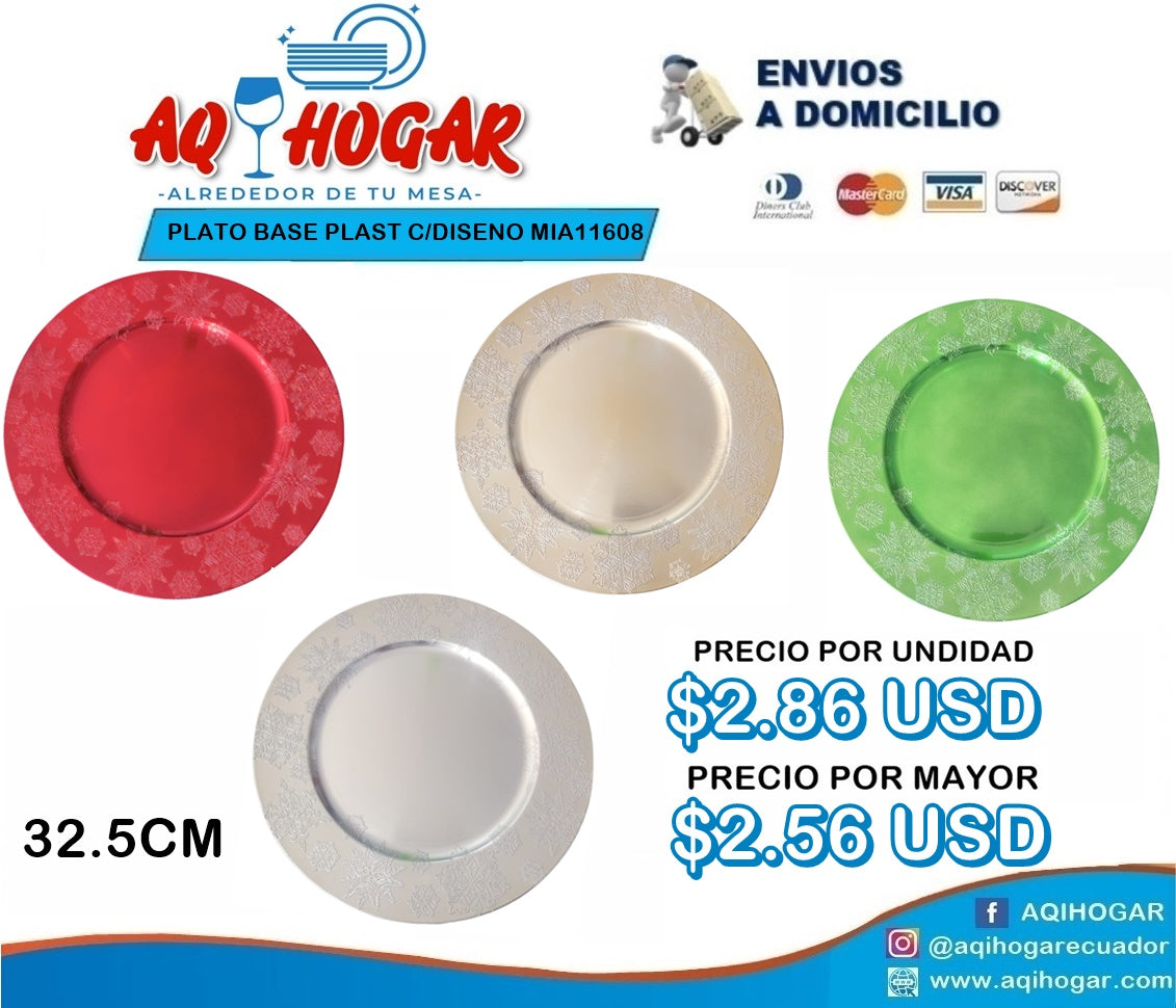 Plato Base Plast con Diseño