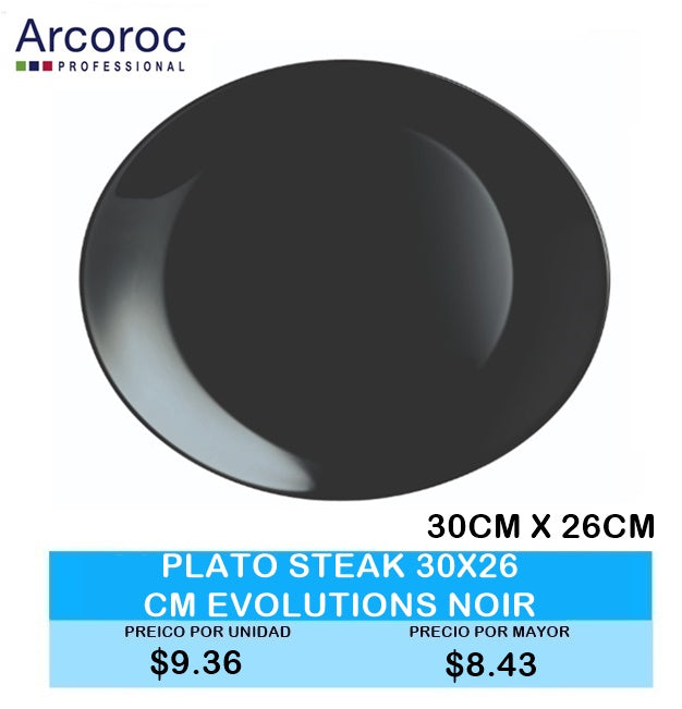 PLATO STEAK 30 X 26CM EVOLUTIONS NOIR