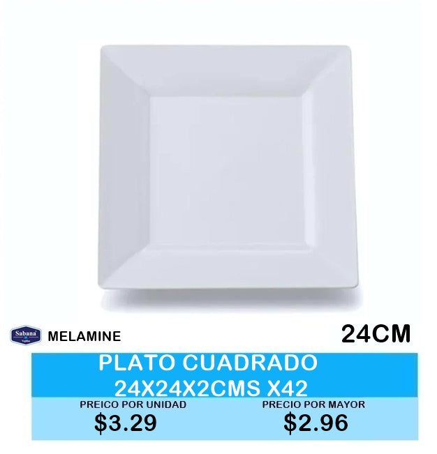 Plato Cuadrado 24x24x2 CMS X42