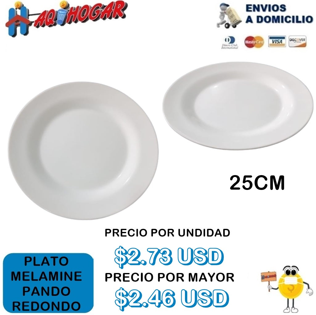 Plato melamine pando redondo
