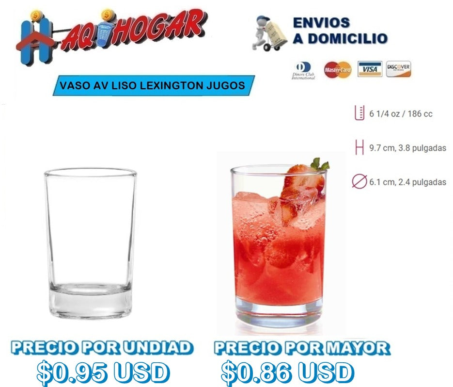 Vaso AV liso Lexington jugos