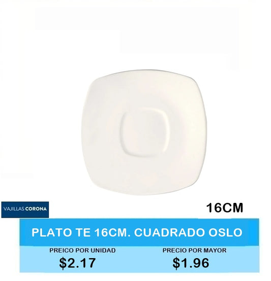 PLATO TE 16CM CUADRADO OSLO