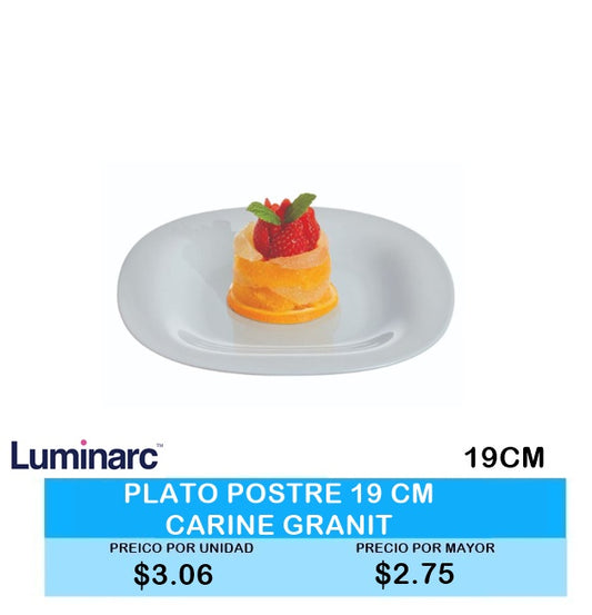 PLATO POSTRE 19CM CARINE GRANIT