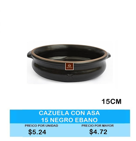 Cazuela con asa de 15cm Negro Ebano