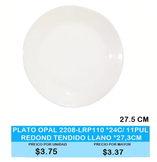 Plato Opal 2208-LRP110 24C/11PUL REDONDO TENDIDO LLANO 27,3CM