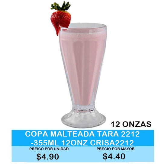 COPA MALTEADA TARA 2212-335ML 12 ONZ CRISA2212