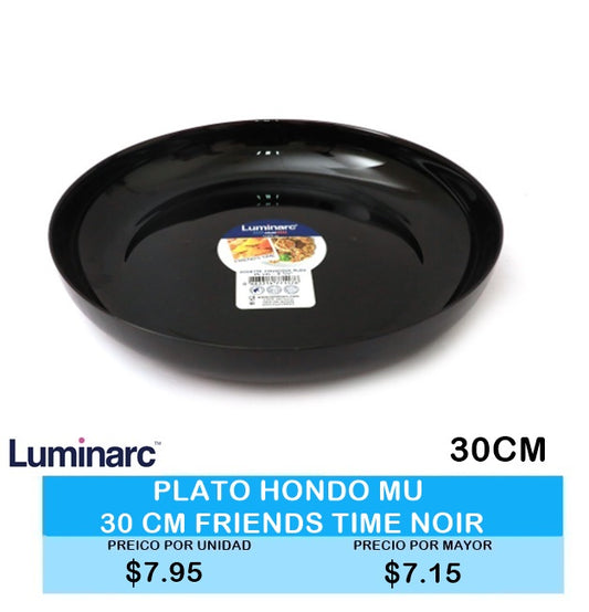 PLATO HONDO 30 cm FRIENDS TIME NOIR