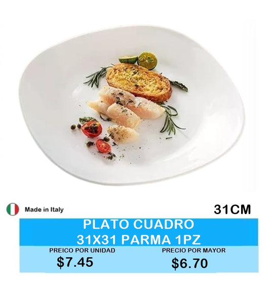 PLATO CUADRADO 31 X 31CM PARMA