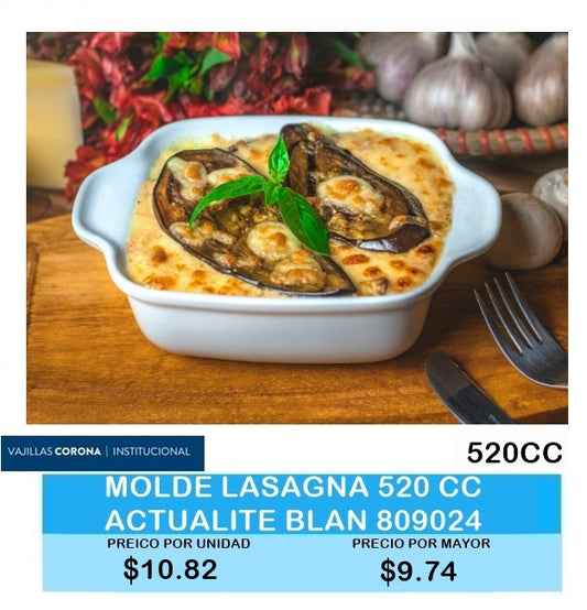 MOLDE LASAGNA 520CC ACTUALITE BLANCO