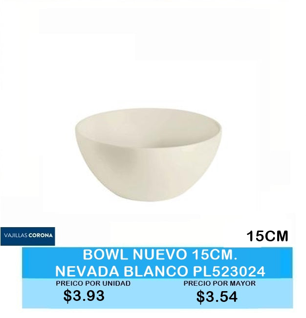 BOWL NUEVO 15CM NEVADA BLANCO