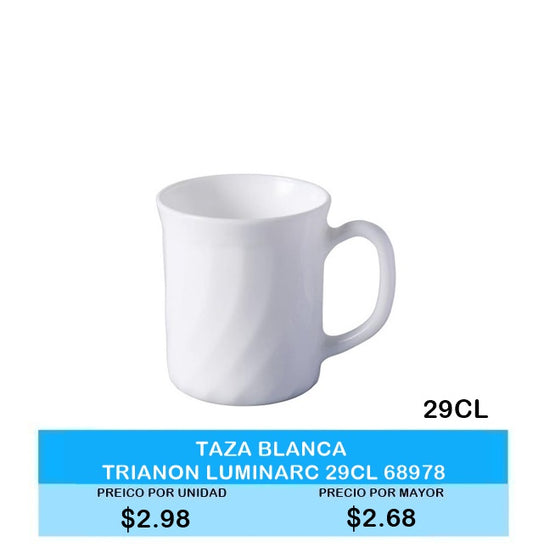 TAZA  BLANCA TRIANON LUMINARC  29CL