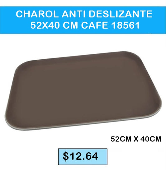 Charol Antideslizante  52x40 CM CAFE